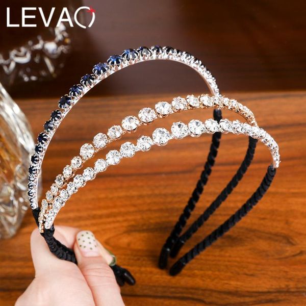 

levao chic women rhinestone hairband elegant black hair hoop headband hair bands for girls party accessories