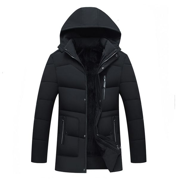 

legible new men jacket coats thicken warm winter jackets casual men parka hooded outwear cotton-padded jacket, Black