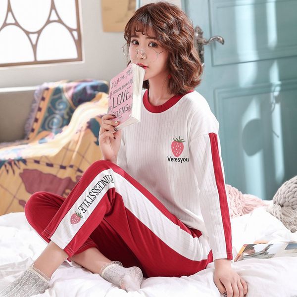 

100% cotton striped pajama set for women 2019 spring long sleeve pyjama sleepwear girls loungewear homewear pijama mujer clothes, Blue;gray