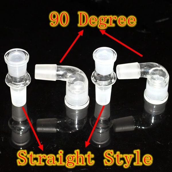 20 Stil Drop Down Adapter für Bong Wasserpfeifen Rauchen Zubehör 14mm männlich weiblich 18mm Bohrinseln Dab Glas Wasserpfeifen Schüssel