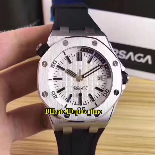 

дешевый новый дайвер date42mm 15710st.oo.a002ca.02 белый циферблат автоматические мужские часы серебро 316l стальной корпус резиновый ремешо, Slivery;brown