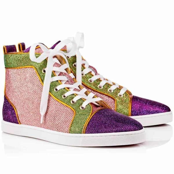 

paris lovers shoes red bottom sneakers high shoes bip bip orlato womens flat glitter sneakers colors glitter,italy handmade quality, Black
