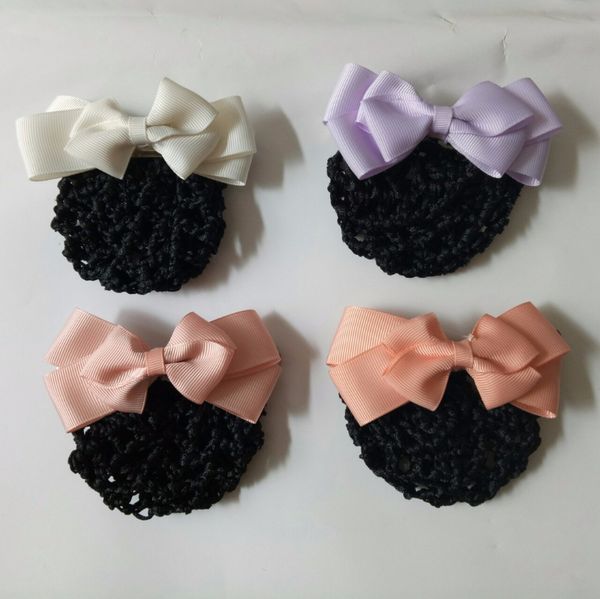 

women multicolor hairclips headwear net occupation headdresses bank staff nurses hair accessoriesl crochet net snood bun maker