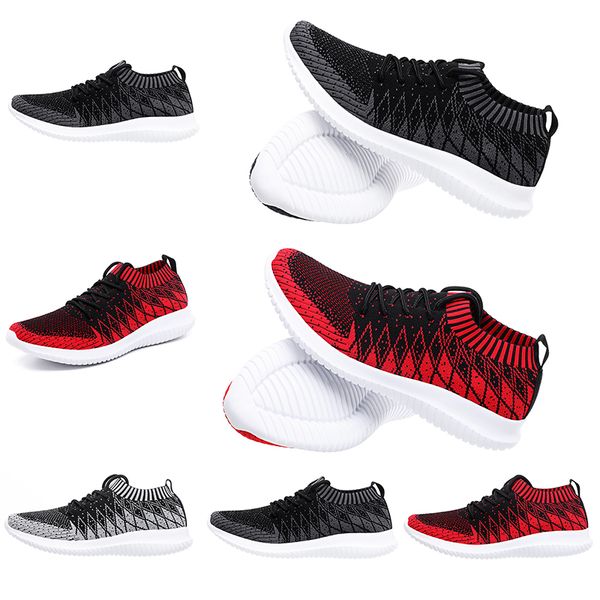 

fashion women men running shoes black red grey primeknit sock trainers sports sneakers homemade brand made in china size 3944, White;red