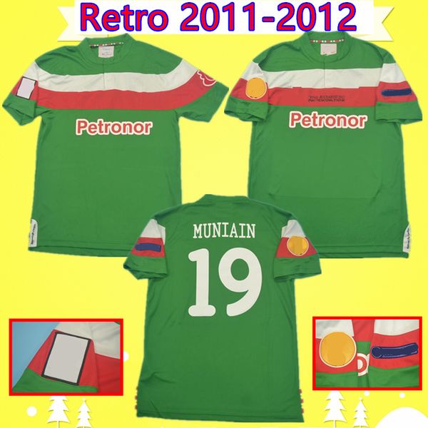 

final 2011 2012 retro athletic bilbao soccer jersey 11/12 toquero football shirt vintage martinez uniform llorente susaeta de marcos spain, Black;yellow
