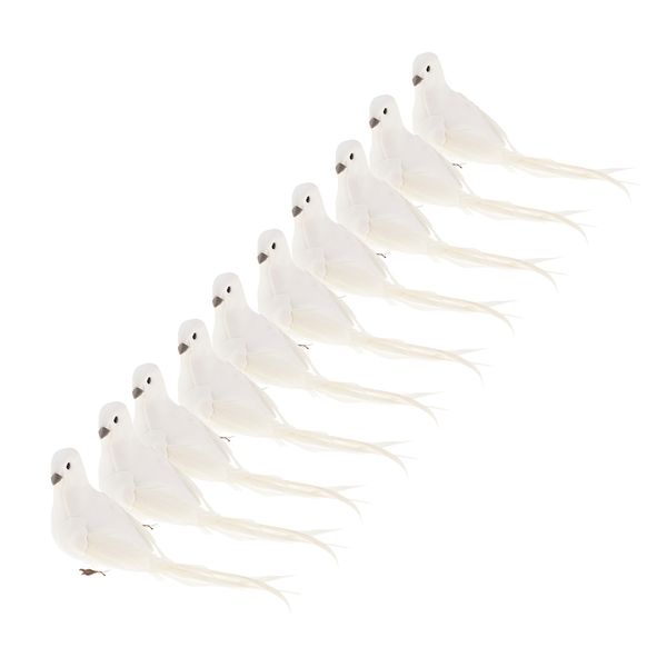

10x artificial white dove bird ornament craft foam decor wedding pary decor