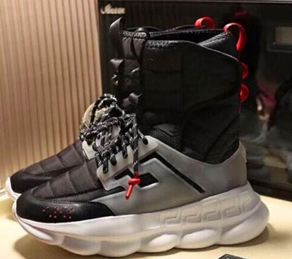 

2019 men high black chain reaction ca ual hoe boot medu a chain linked neaker trainer luxury neaker big ize 04