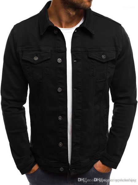 

neck long sleeve solid color homme coats fashion procket male clothing mens autumn designer denim jacket laperl, Black;brown