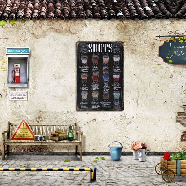 

5pcs vintage wall-mounted metal tin sign plaque iron sheet pictures club