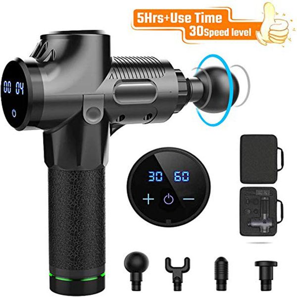 

rechargeable muscle massage gun fitness exercise deep tissue muscle massager gun relaxation machine therapy training pain relief