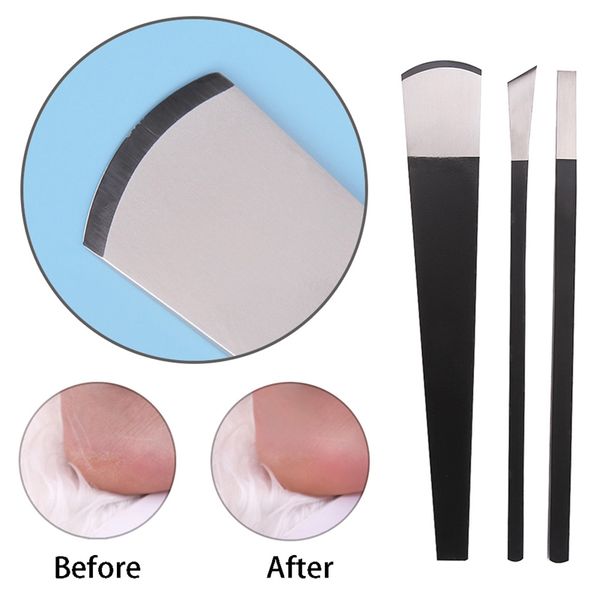 

3pcs/set knife round head pedicure knifenail pusher remover manicure pedicure nail cleaning tools grinding foot rasps