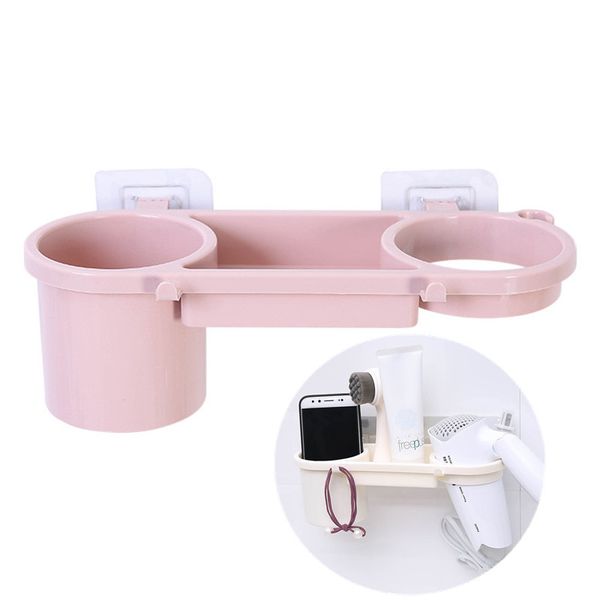 

bathroom holder wall-mounted shelves suction cup hair dryer holder shelf stand comb rack pp storage organizer strong sucker