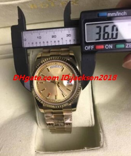 

2 style luxury wristwatch 118238 128238 day 36mm black gold dial 18k gold steel bracelet date automatic men watch ing, Slivery;brown