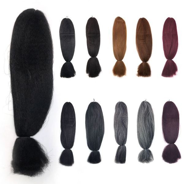 

stock in usa braiding hair jumbo braid hair extensions 48 inch synthetic hair 100% advanced fiber, Black