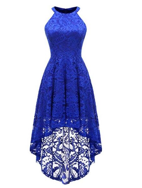 Halter A-Line Plus Size Floral Lace Zipper Vestido Cocktail Dress Hi-Lo Dridesmaid Dress Feito Personalizado