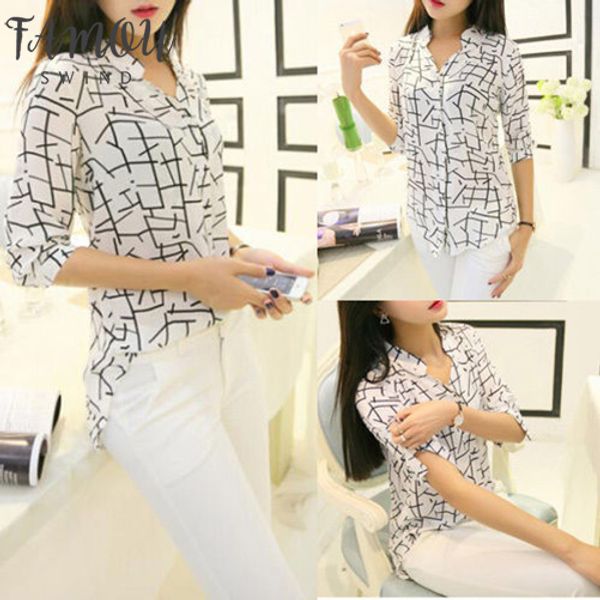 

2020 women elegant shirts print loose chiffon fashion ladies summer spring long sleeve blouse white casual s xl