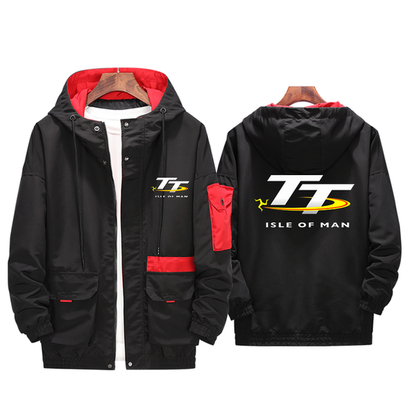 

brand spring autumn isle of man mens fashion outerwear windbreaker men' s striped thin jackets hooded casual sporting coat, Black;brown