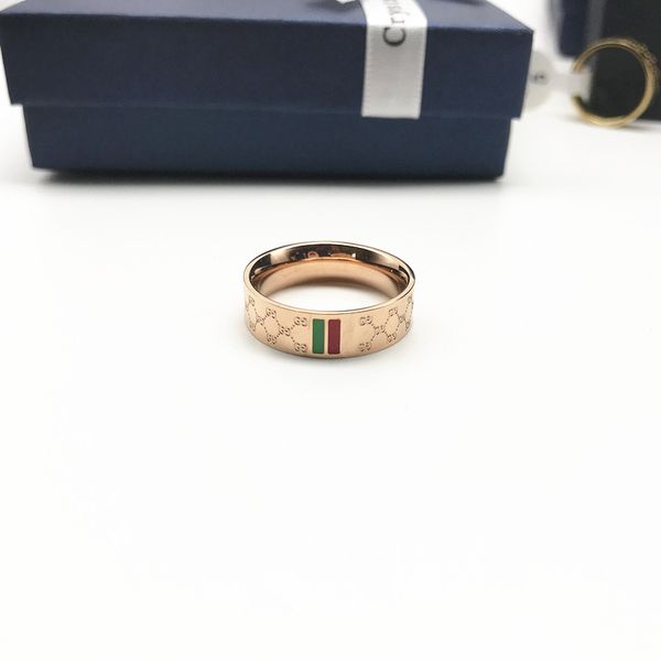 

rose gold epoxy rings red and green couples luxury pattern rings european and american fashion temperament jewelry, Silver
