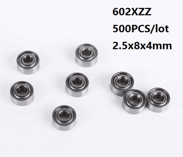 500 pz/lotto 602XZZ 602ZZ 2.5x8x4mm cuscinetto scorrevole cuscinetto a Sfere a Gola Profonda Miniatura Mini per parti della stampante 3D 2.5*8*4mm