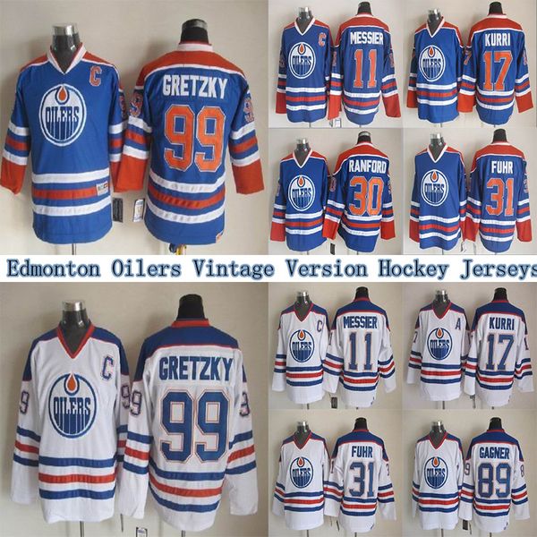 

vintage version edmonton oilers ice hockey 97 connor mcdavid 99 wayne gretzky 7 coffey 17 kurri 89 gagner ccm hockey jerseys, Black;red