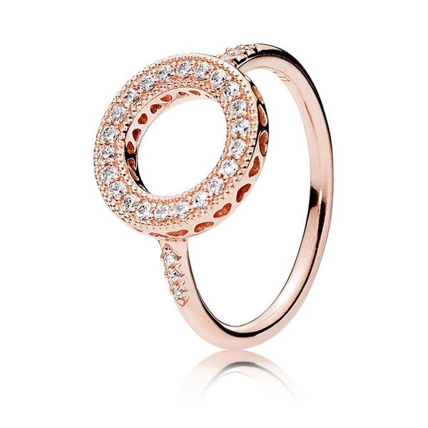 

925 sterling silver hearts halo ring set original box for pandora grain women men wedding cz diamond 18k gold ring, Slivery;golden