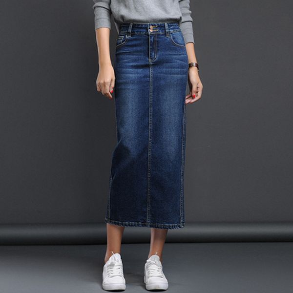 

streamgirl women denim skirt women summer vintage black long skirts female saia long saia jeans women's skirt denim skirts
