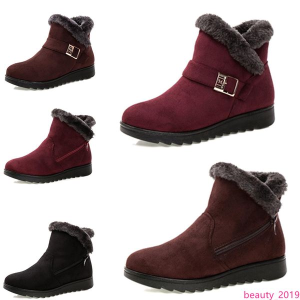 

non-brand fashion winter women boots triple black red brown suede snow ankle boots outdoor comfortable shoes 35-40 style 13 ing