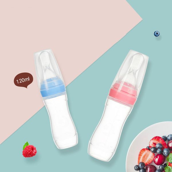 

new baby silicone dispensing spoon infant cereal feeder safe tools newborns baby bottle squeeze feeding bottle