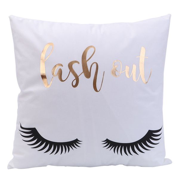 New Pillow Case Glitter Car Sofa Throw Cushion Cover Eyelash Lash