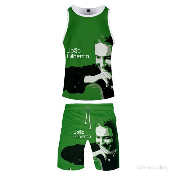 

joao gilberto tank top new brand men undershirt printed верхняя и шорты комплект 2019 мужчины рукавов жилет и шорты набор одежды, White;black