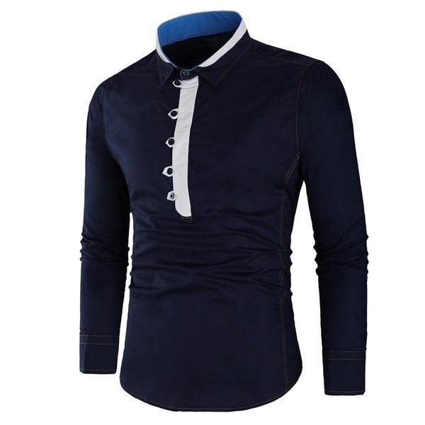 

2018 внешняя торговля новый хлопок качество рубашка личность порог дизайн рубашка мужская с длинными рукавами, White;black