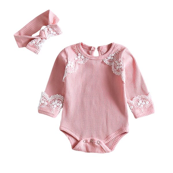 

cute newborn baby kid girls lace floral long sleeve bodysuit jumpsuit outfits clothes size 0-24m, Blue
