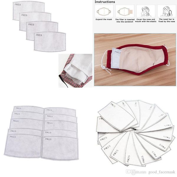 

mask anti dust droplets replaceable mask filter insert for mask paper haze mouth pm2.5 filters household protective products 100pcs