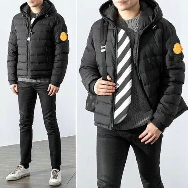 

2019 дизайнерская куртка зимняя мужская куртка белая куртка с капюшоном черный Doudou