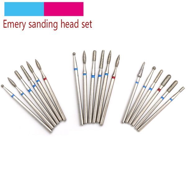 

6pcs set multi-types diamond nail grinding head manicure cutter pedicure machine sander drill bit electric rotary tools