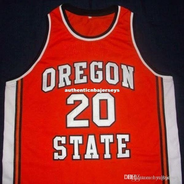 

custom #20 gary payton oregon state beavers basketball jersey black embroidery stitched customize any size and name, Black;blue