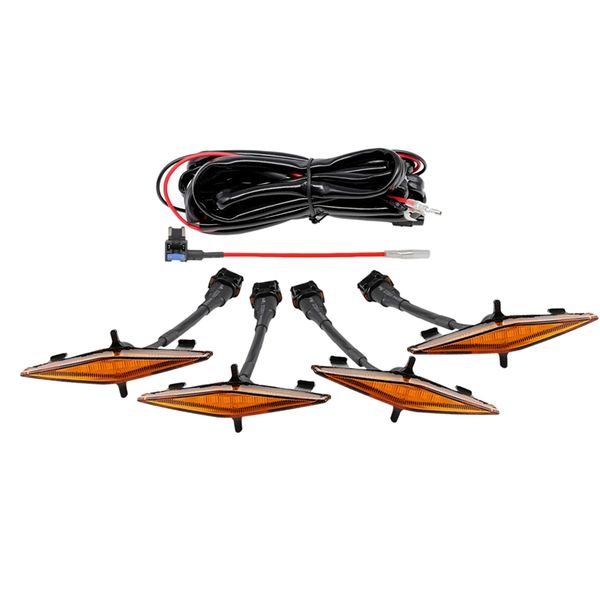

4 pcs led amber lights for to yota 4runner trd pro 2014-2019 grille, including sr5, trd off-road, limited, pro