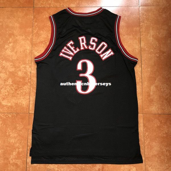 

new mens #3 allen iverson basketball jersey us size xs-6xl stitched vest jerseys ncaa, Black;blue