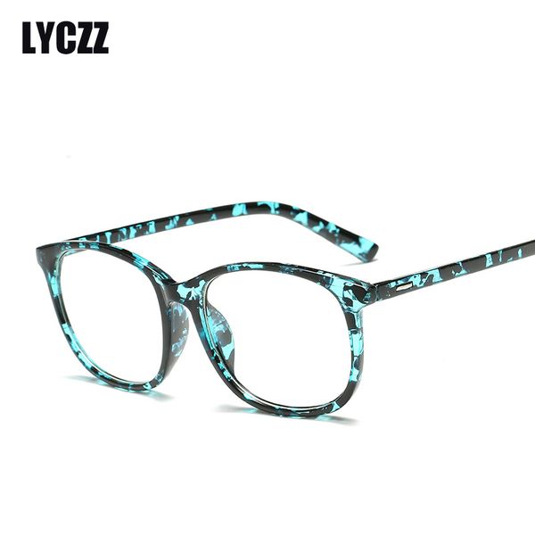 

lyczz print retro eye eyeglass frame eyewear for women men optical frame brand glasses oculos de grau round vintage pc th, Black