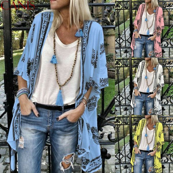 

2019 new floral coat women long sleeve cardigan floral kimono shawl loose outwear coat jacket, Black;brown