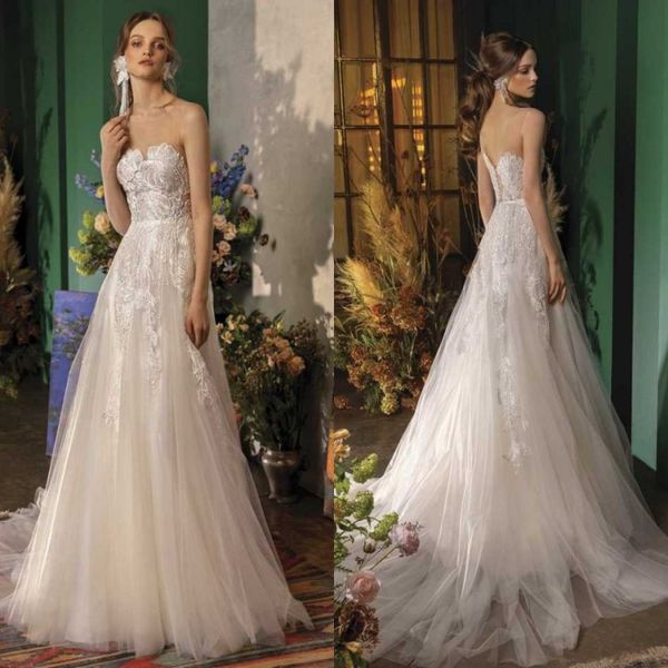 

papilio 2020 свадебные платья jewel кружева без рукавов аппликация бусы свадебные платья sweep train a-line свадебное платье vestido de novi, White