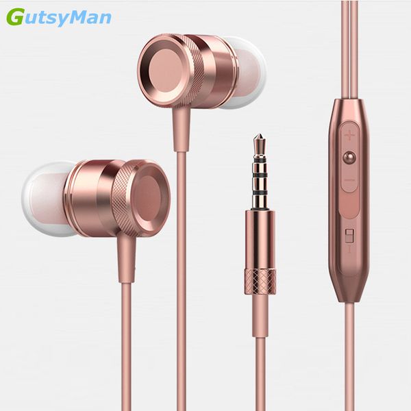 

gutsyman 3.5mm jack sport super bass earphone stereo headset hands earpiece with mic music earphone for all phones computer
