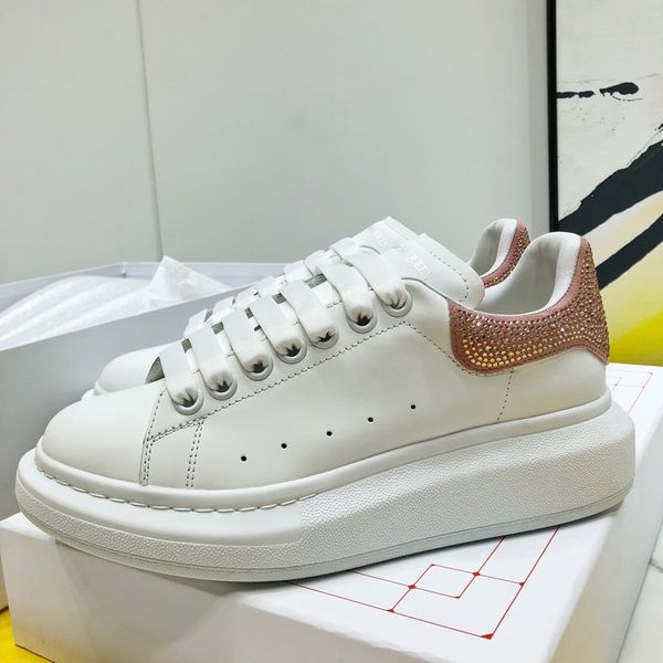 

fashion platform men's and women's shoes wild vintage luxury white shoes women's thick casual shoes reflective leather sneake, Black