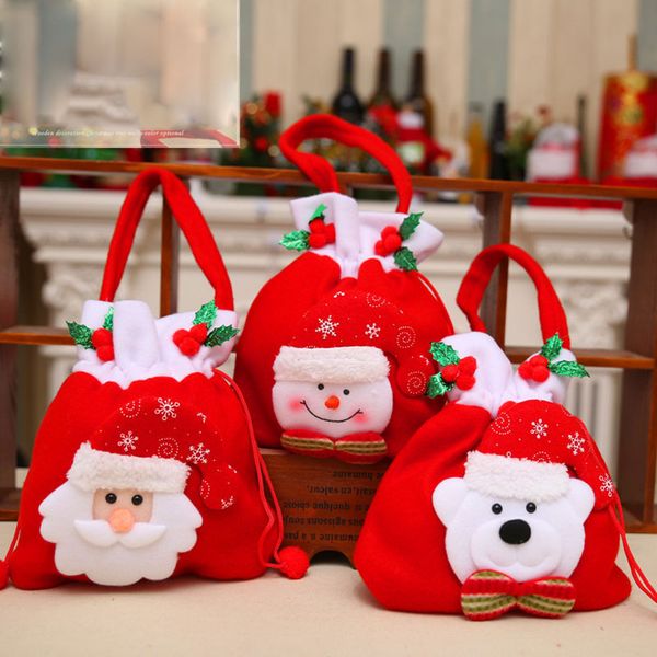 

christmas gift drawstring bag snowman style festival gift candy handbag