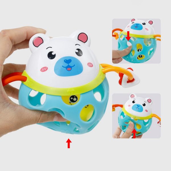 

baby boys girls soft rubber hollow rattle cartoon animal teethers ball educational toy gift 2019