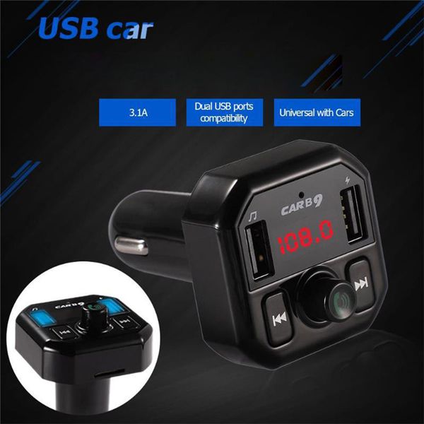 

wireless double usb bluetooth car kit car bluetooth fm transmitter radio adapter charger with mp3 player