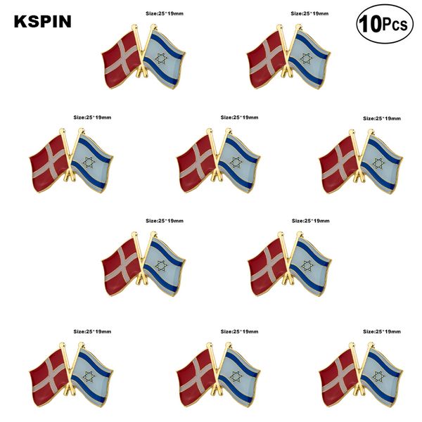 

denmark& israel lapel pin flag badge brooch pins badges 10pcs a lot, Gray