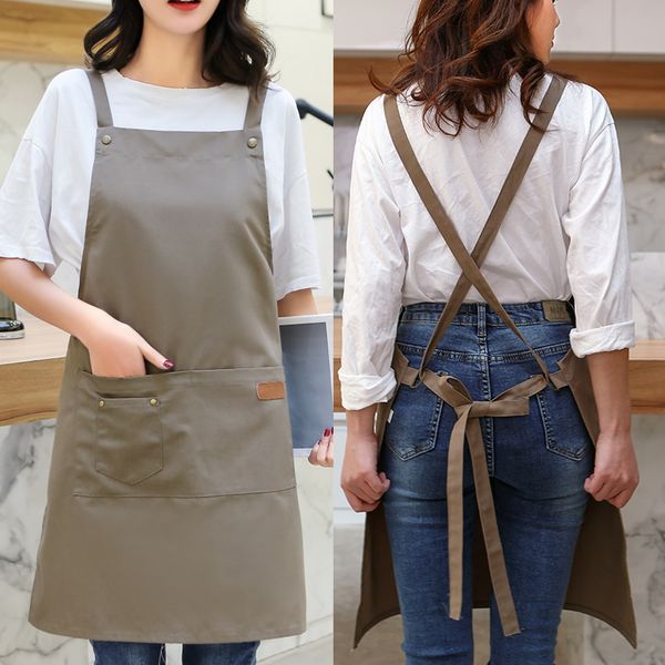 

restaurant shop nail barista canvas apron korean fashion men and women overalls