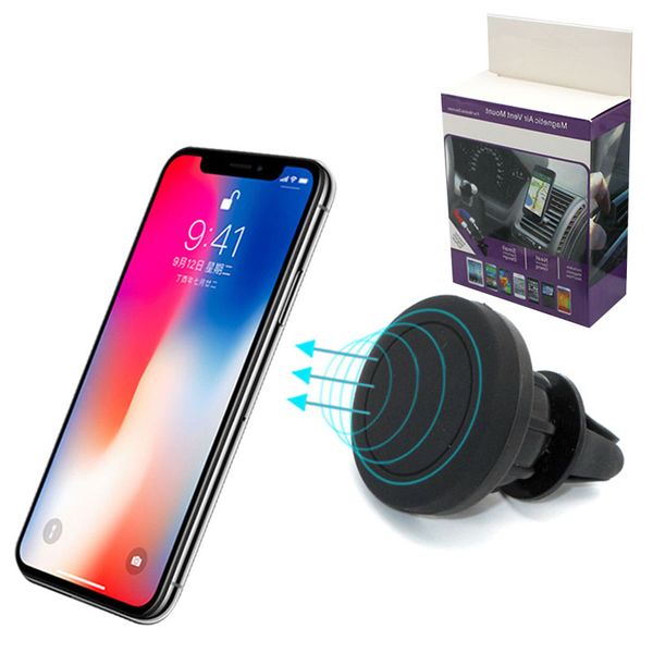 

High Quality Strong Magnetic Car Air Vent Mount Universal Phone Holder With Retail Package Cradle 360 Degree Rotation Stand For Mobile Phone