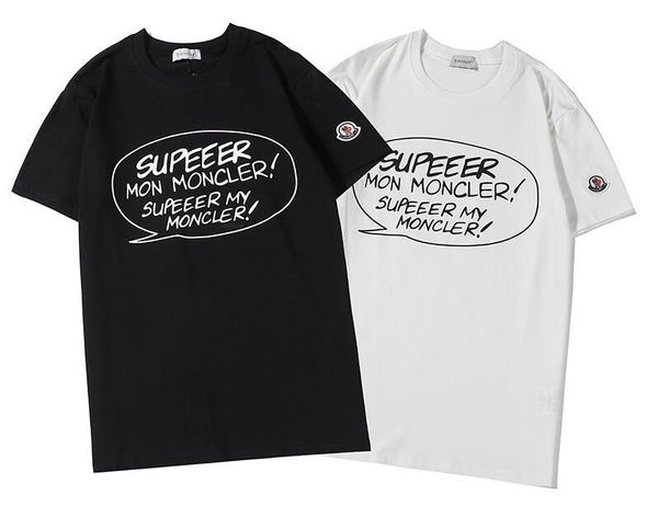 

spring and summer new high grade cotton printing short sleeve round neck panel t-shirt size:s--l-xl-xxl color: black white 38e26#